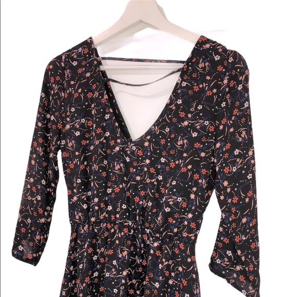 COPPER Key size small black floral summer dress - Picture 1 of 7